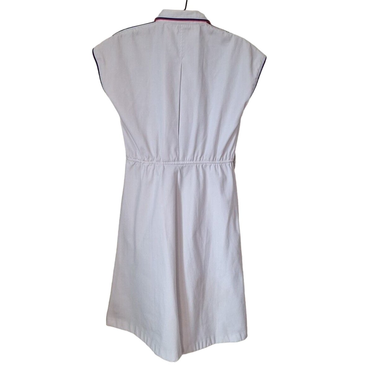 Vintage 80s Sporty White Capped Sleeve Dress Women Size Medium - themallvintage The Mall Vintage