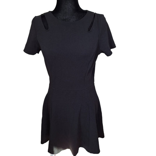 Y2K Black Fit and Flare Mini Dress w/Cutouts Women Size M/L - themallvintage The Mall Vintage