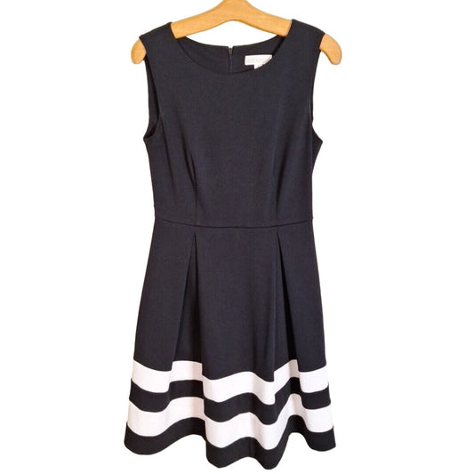 Y2K/Modern Black/White Border Stripe Nautical Dress Women Size 6 S/M - themallvintage The Mall Vintage