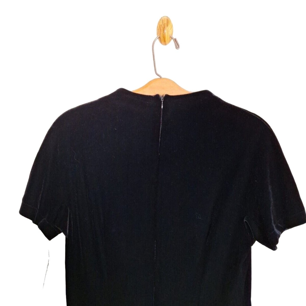 Deadstock 90s Black Velvet Maxi Dress Women Size Medium - themallvintage The Mall Vintage