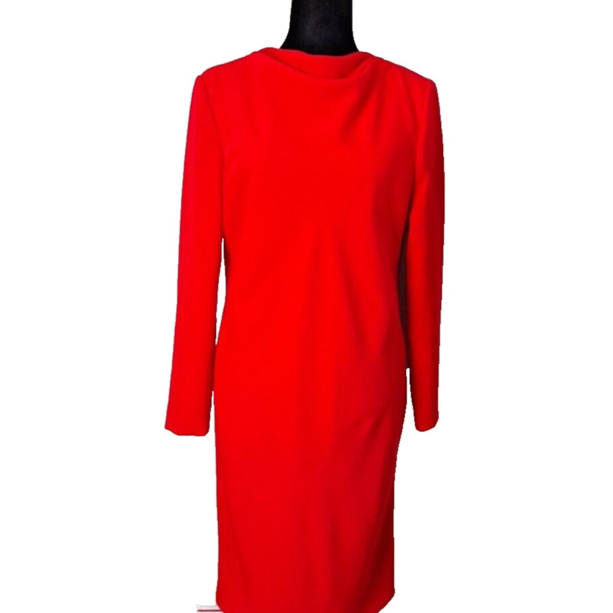 Vintage Ildi Marshall Red Cowl Neck Dress Women Size 6 S/M - themallvintage The Mall Vintage