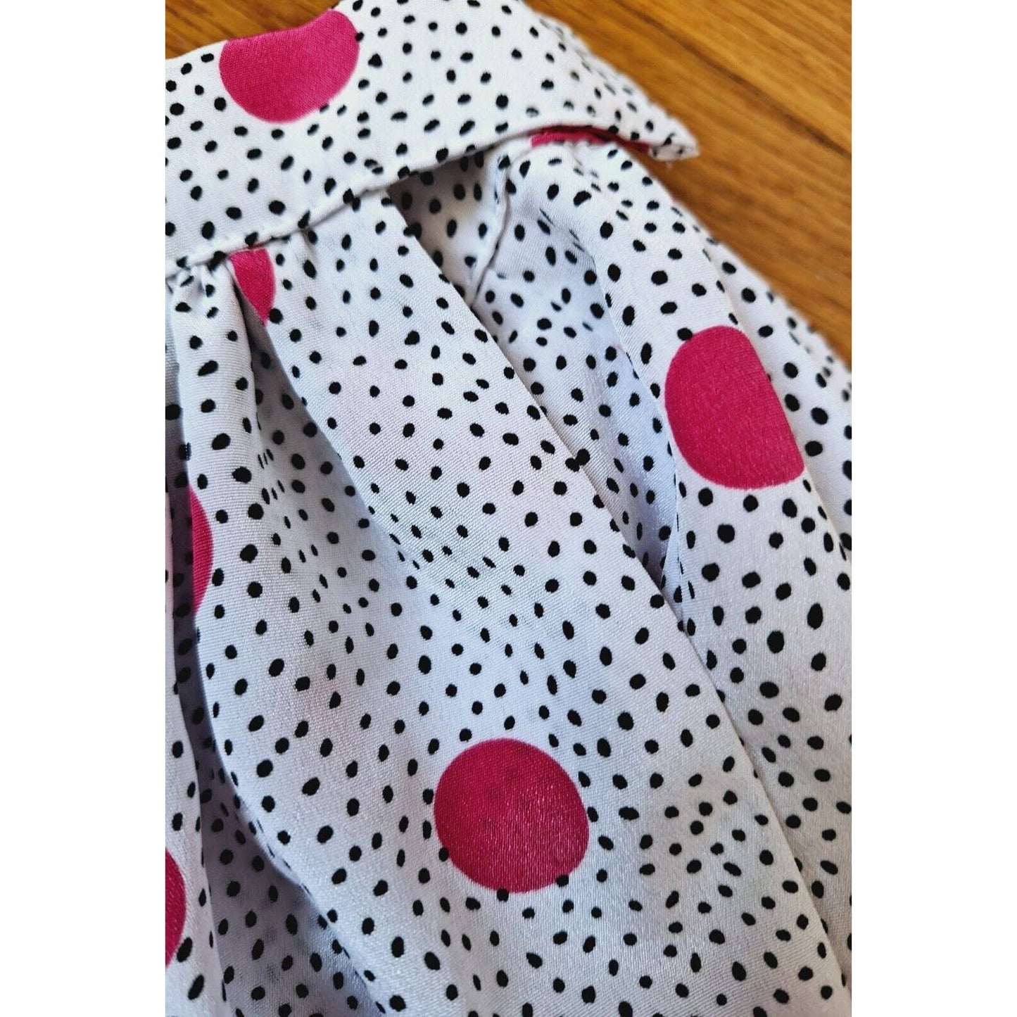 Vintage 80s Pink Polka Dot Skirt Size XS Waist 25"