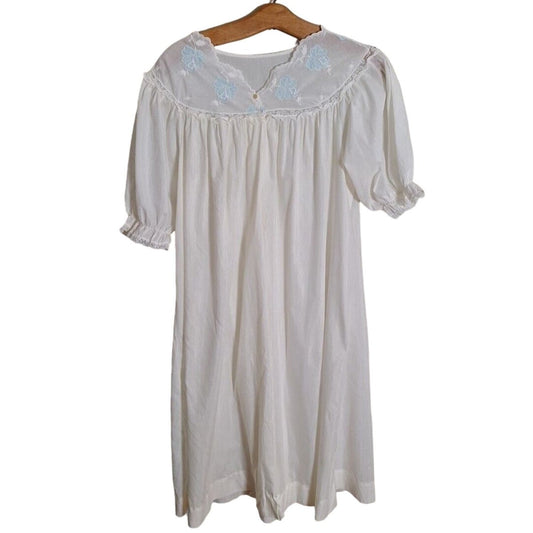 Vintage 60s Miss Elaine Open Front Nightgown Negligee Women Size Large - themallvintage The Mall Vintage