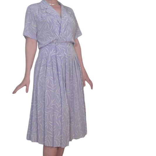 Vintage 80s Does 40s Pleated Shirt Dress Size 4 Small Women - themallvintage The Mall Vintage 1980s Dresses New Arrival