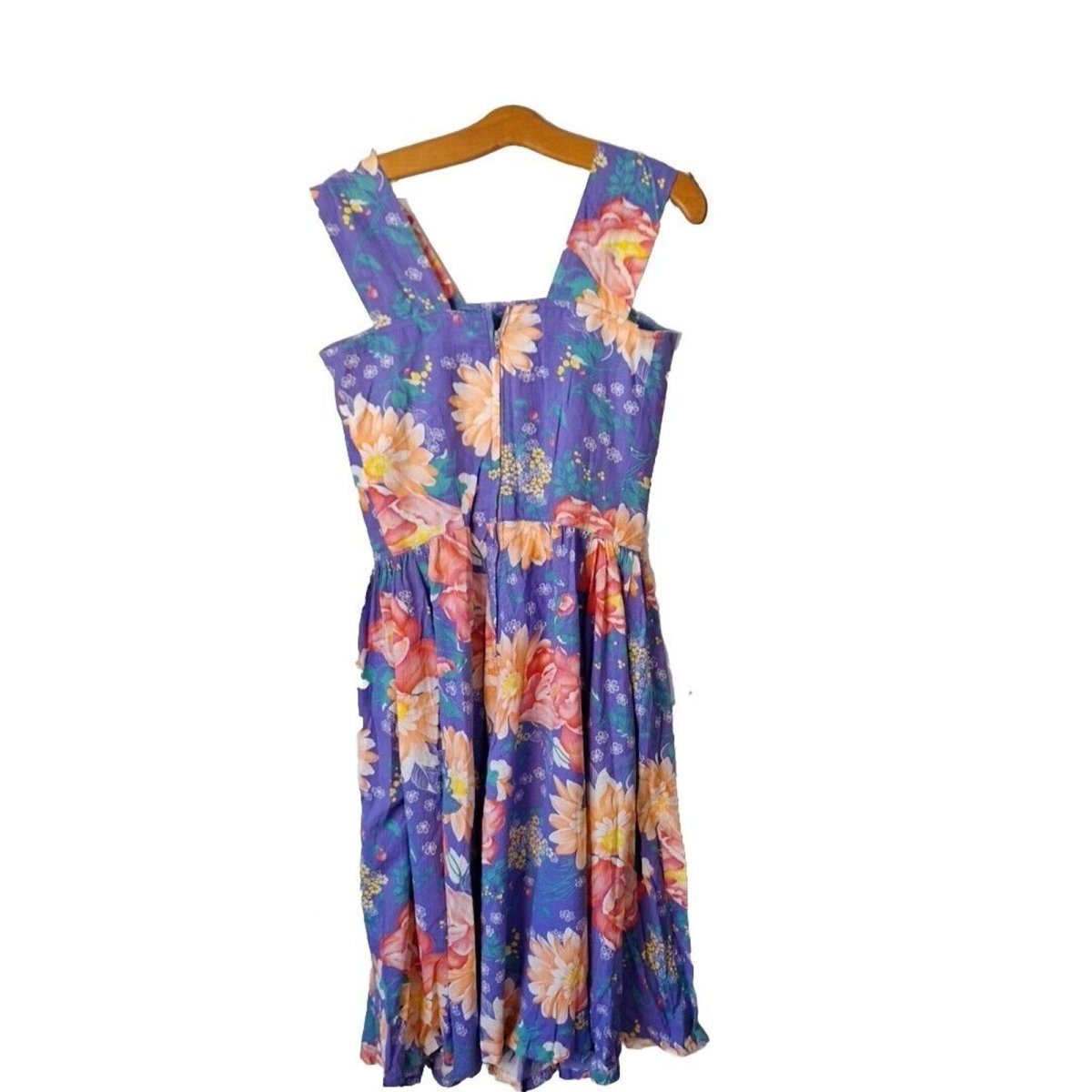 Vintage 80s Purple/Orage Cotton Sundress Women Size Small AS IS - themallvintage The Mall Vintage