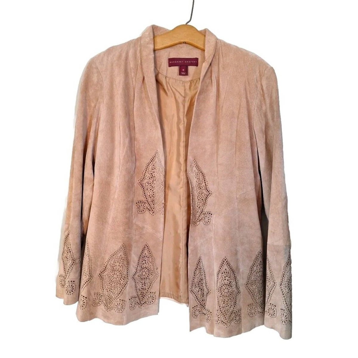 Y2K Tan Suede Boho Bell Sleeve Jacket Women Size 10 - themallvintage The Mall Vintage