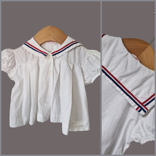 Vintage 50s/60s Infant Sailor Coverup Top Size: Baby/Toddler - themallvintage The Mall Vintage Kids Nautical Sale