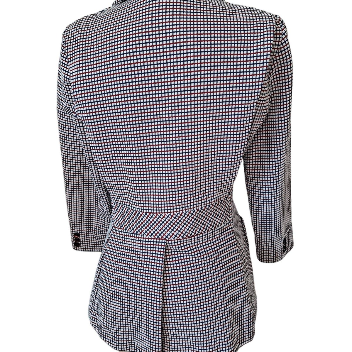 60s/70s That Girl Micro Check Jacket Size: M/L Bust/Chest 38-40 - themallvintage The Mall Vintage