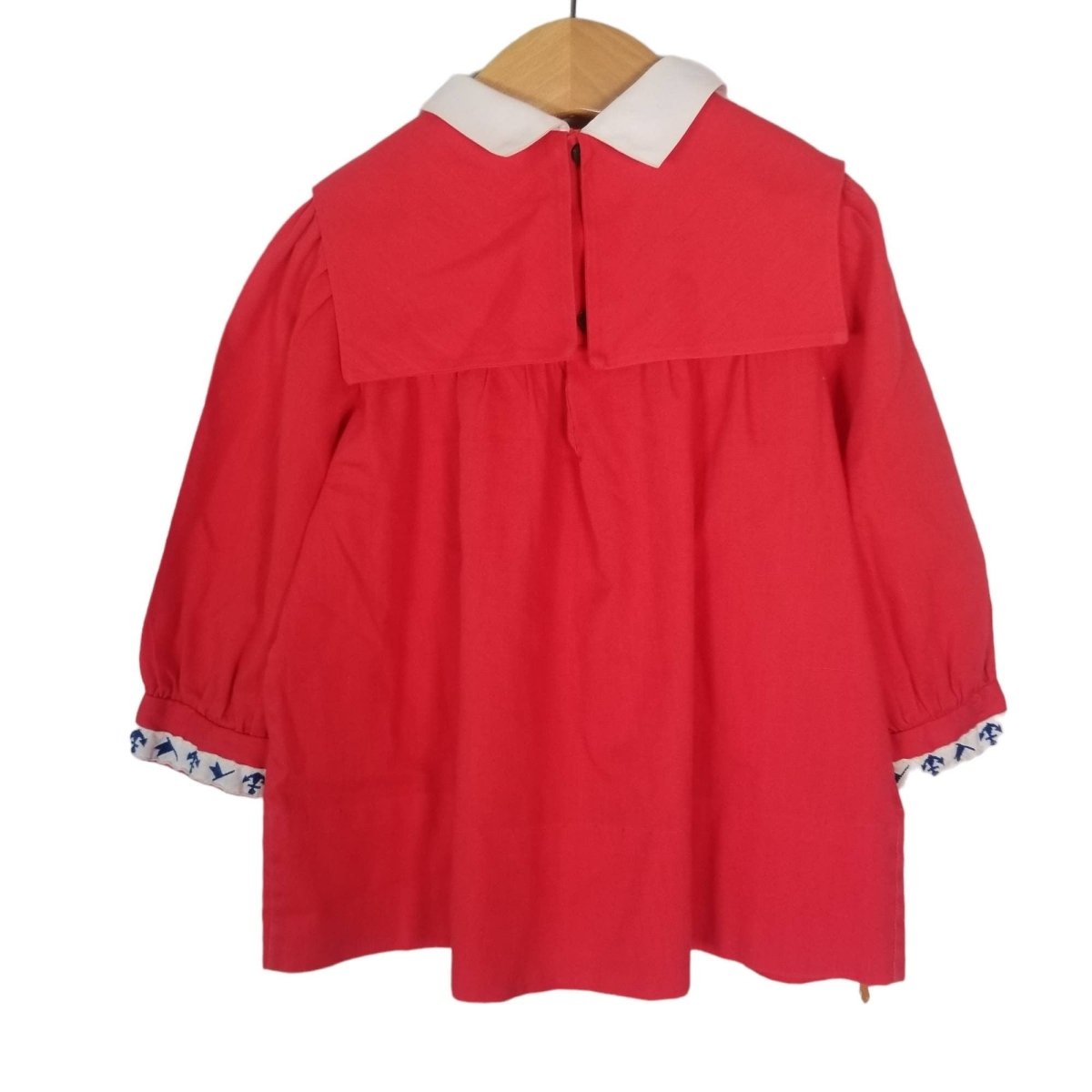 70s/80s Polly Flinders Smocked Red Anchor Dress 2T - themallvintage The Mall Vintage