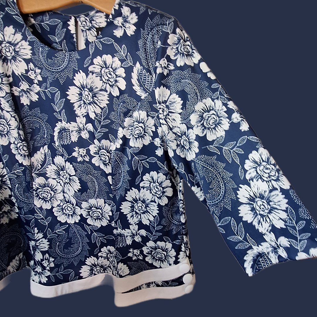 80s Nautical Floral 2 Piece Set - themallvintage The Mall Vintage