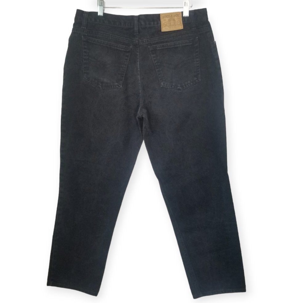 80s/90s Bugle Boy Jeans Black All Cotton Unisex Men Waist 36 - themallvintage The Mall Vintage