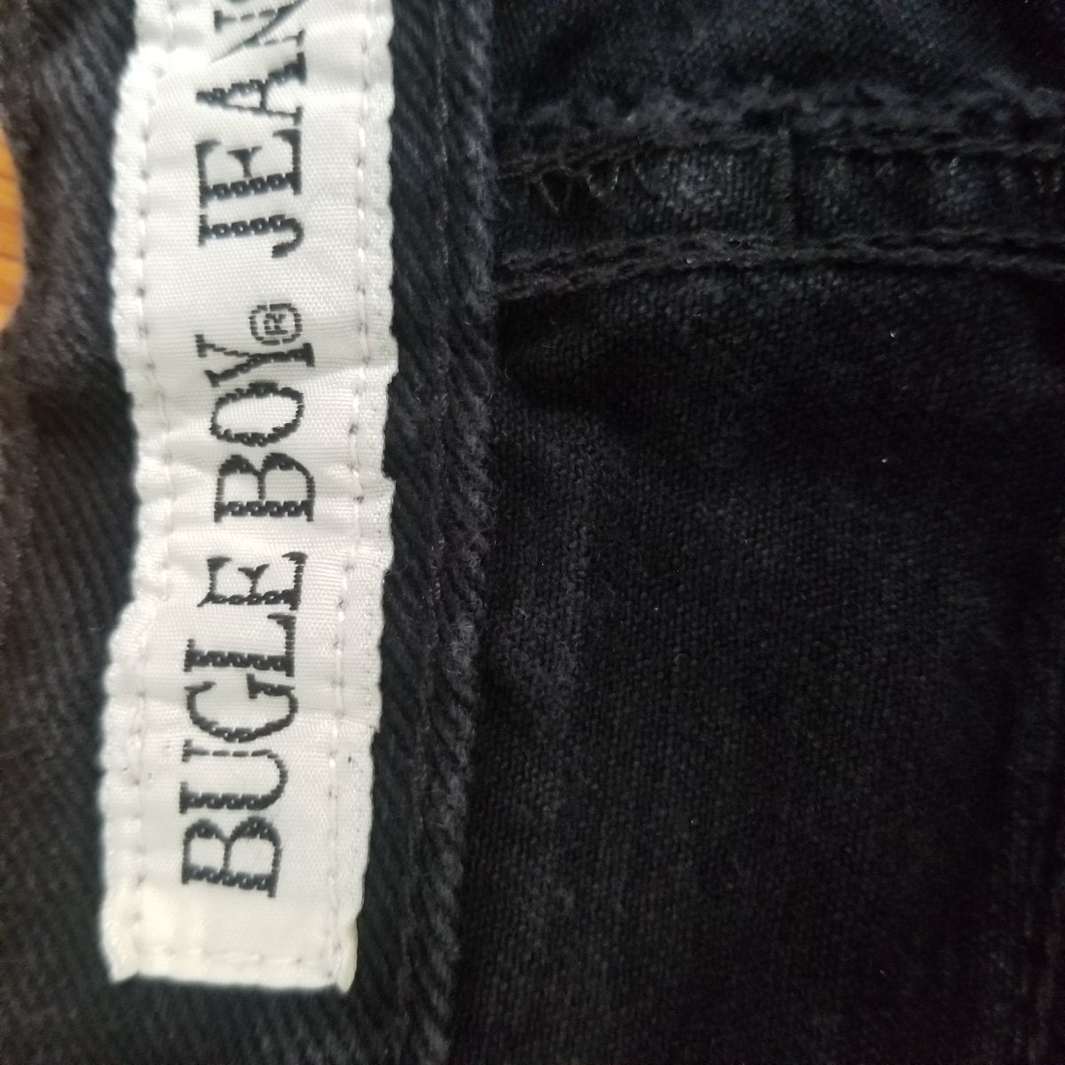 80s/90s Bugle Boy Jeans Black All Cotton Unisex Men Waist 36 - themallvintage The Mall Vintage