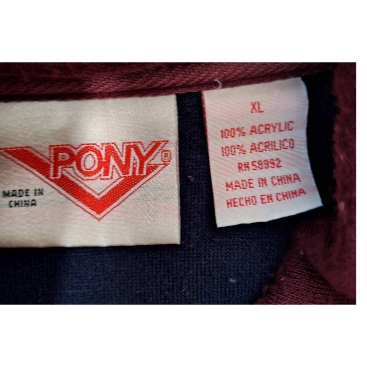 80s/90s Pony Color Block Full Zip Sweatshirt Size XL - themallvintage The Mall Vintage