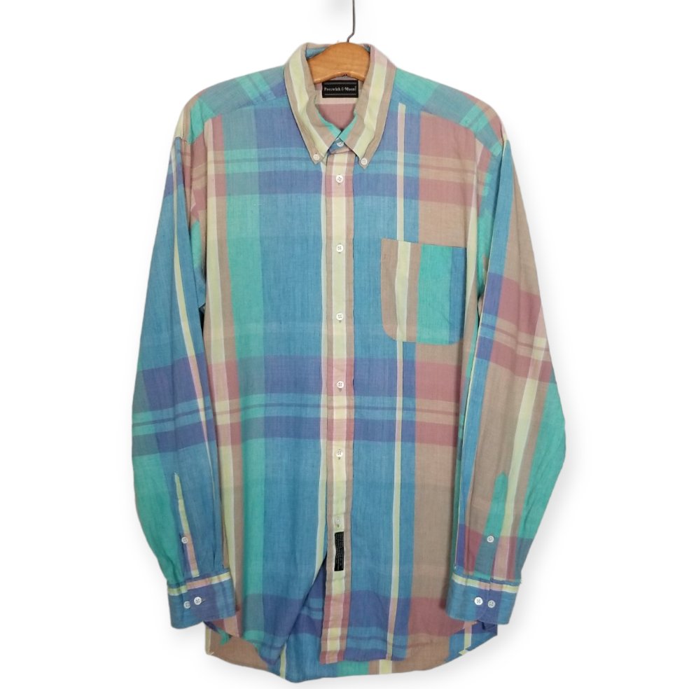 90s Indian Madras Button Down Shirt Large - themallvintage The Mall Vintage