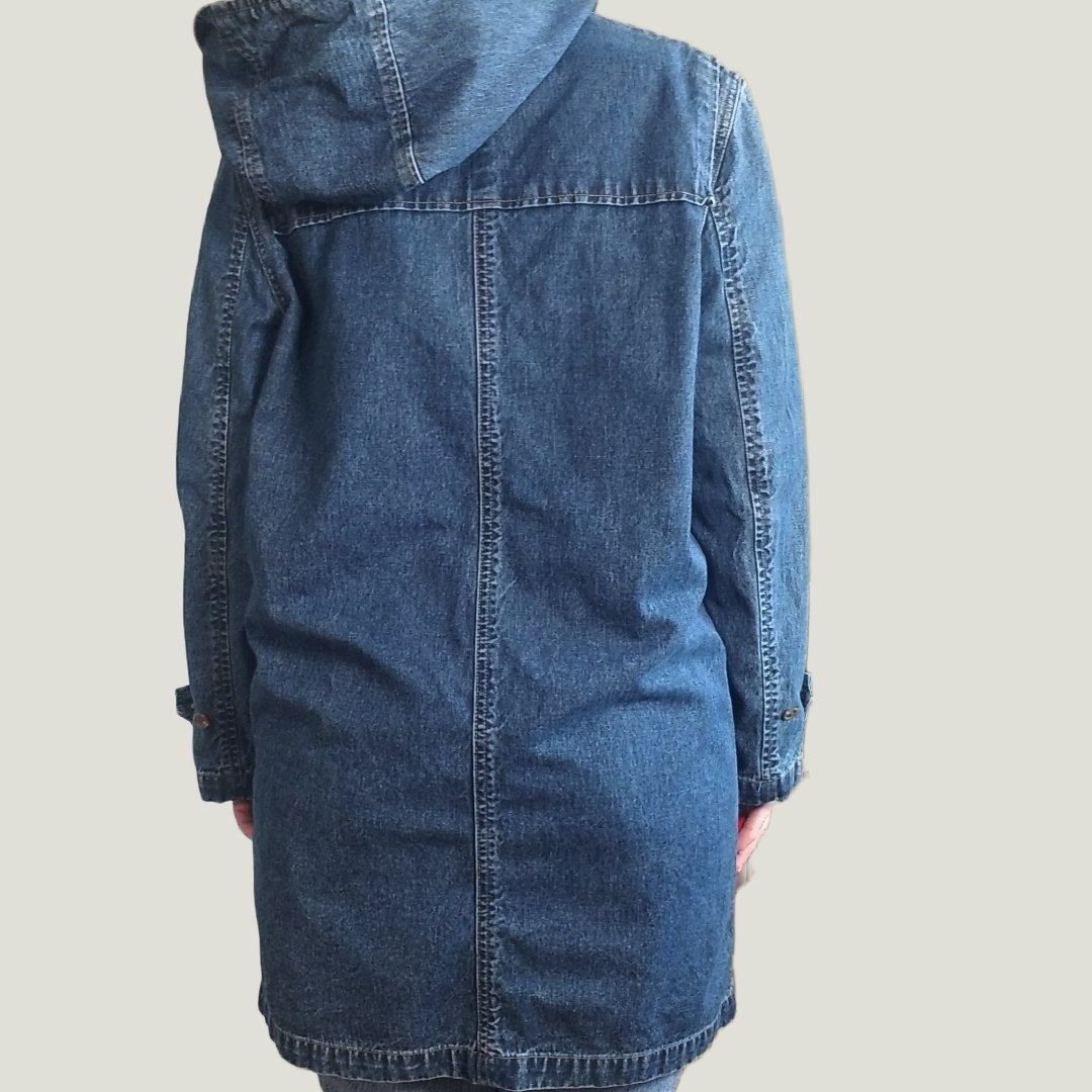 90s Ralph Lauren Denim Duffle Jacket Small - themallvintage The Mall Vintage