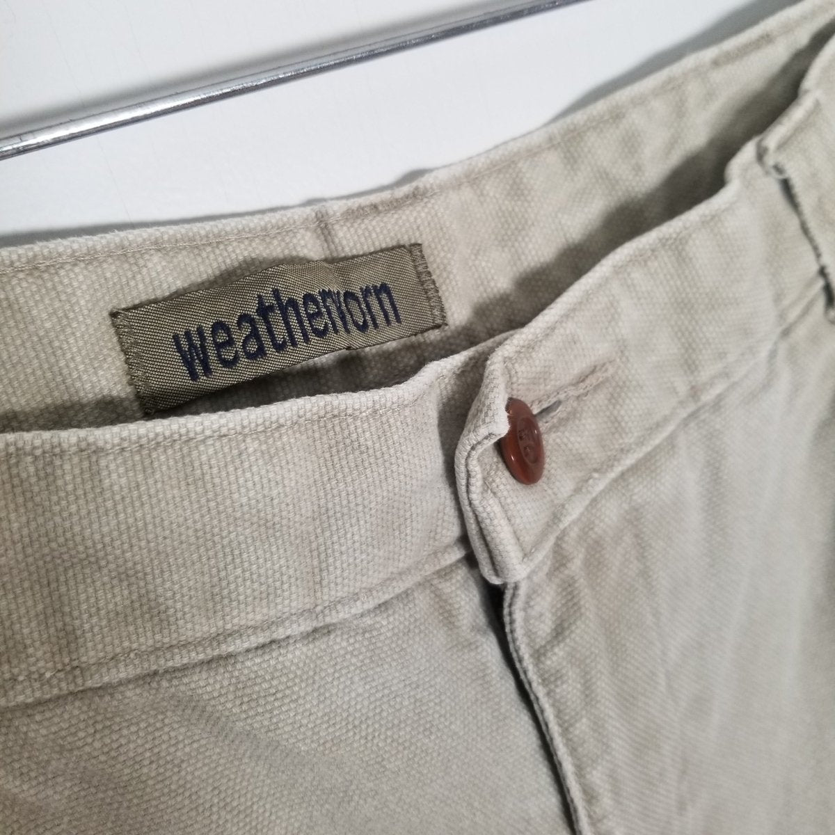 90s Weatherworn by Dockers Denim Khaki Jeans Waist 38 - themallvintage The Mall Vintage