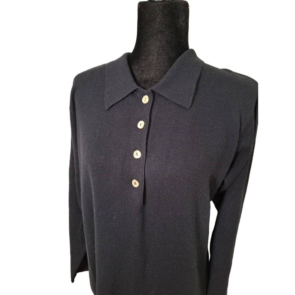 90s/Y2K 100% Cashmere Collared Midi Dress Women's Size Medium - themallvintage The Mall Vintage