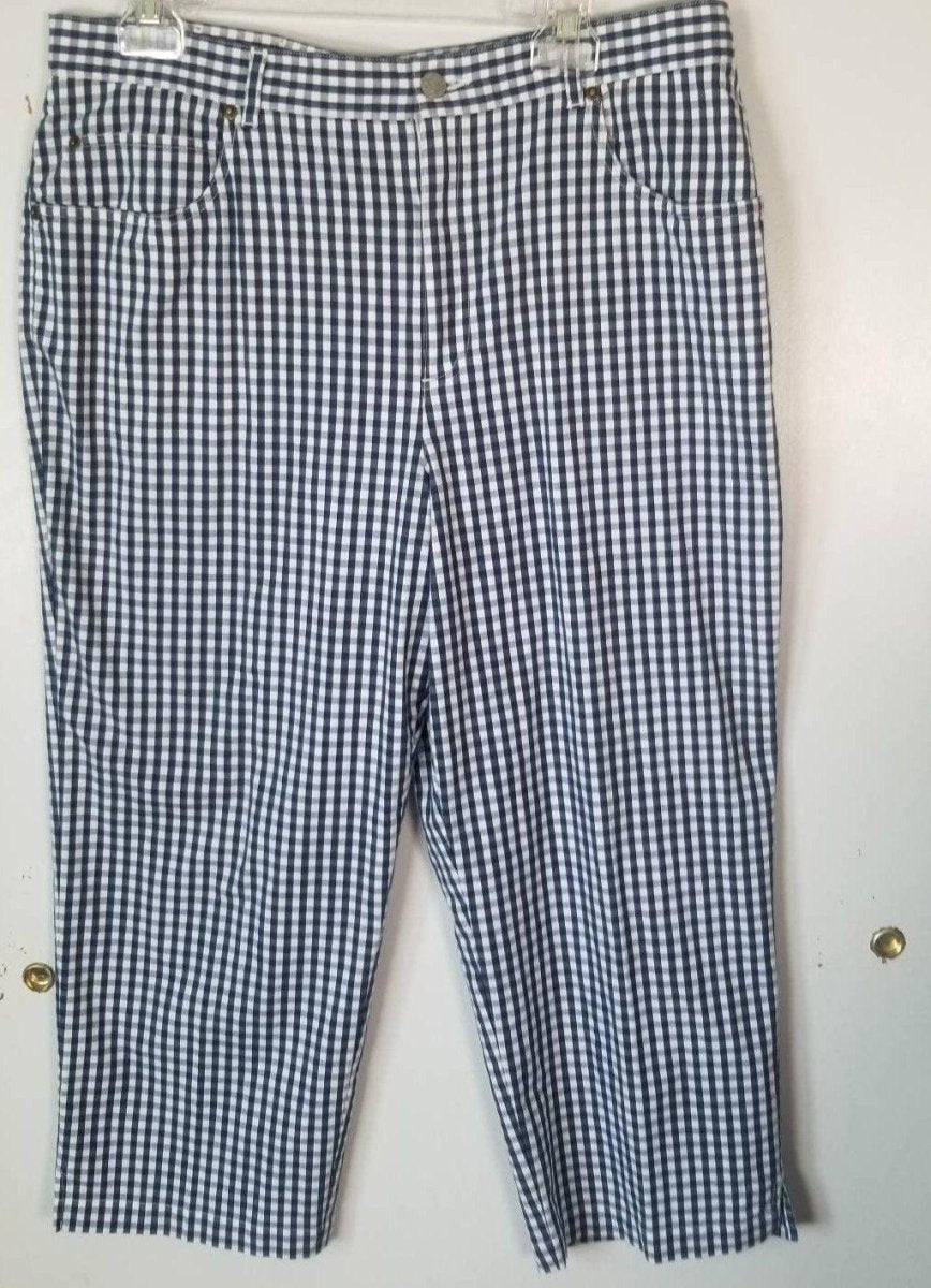 90s/Y2K Gingham Capri Pants Suit Women 16 - themallvintage The Mall Vintage