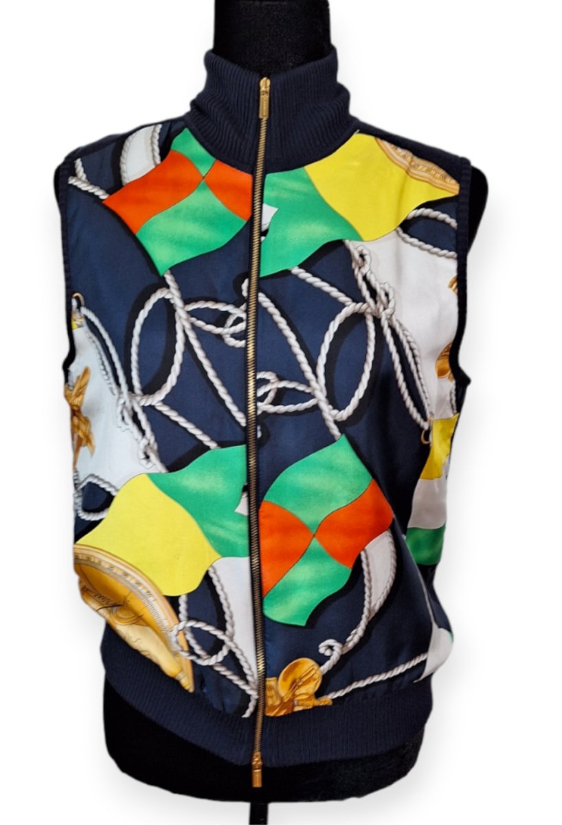 90s/Y2K Silk Nautical Vest by Lauren Ralph Lauren - themallvintage The Mall Vintage