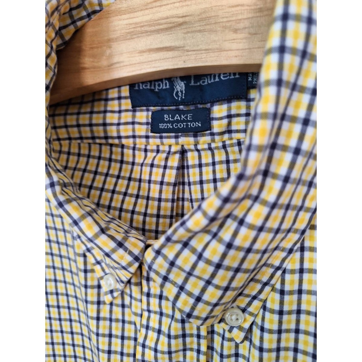90s/Y2K Yellow Plaid Button Down by Ralph Lauren XL - themallvintage The Mall Vintage