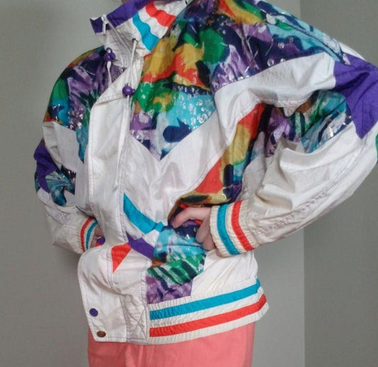 Bright Painted Windbreaker Small AS IS - themallvintage The Mall Vintage