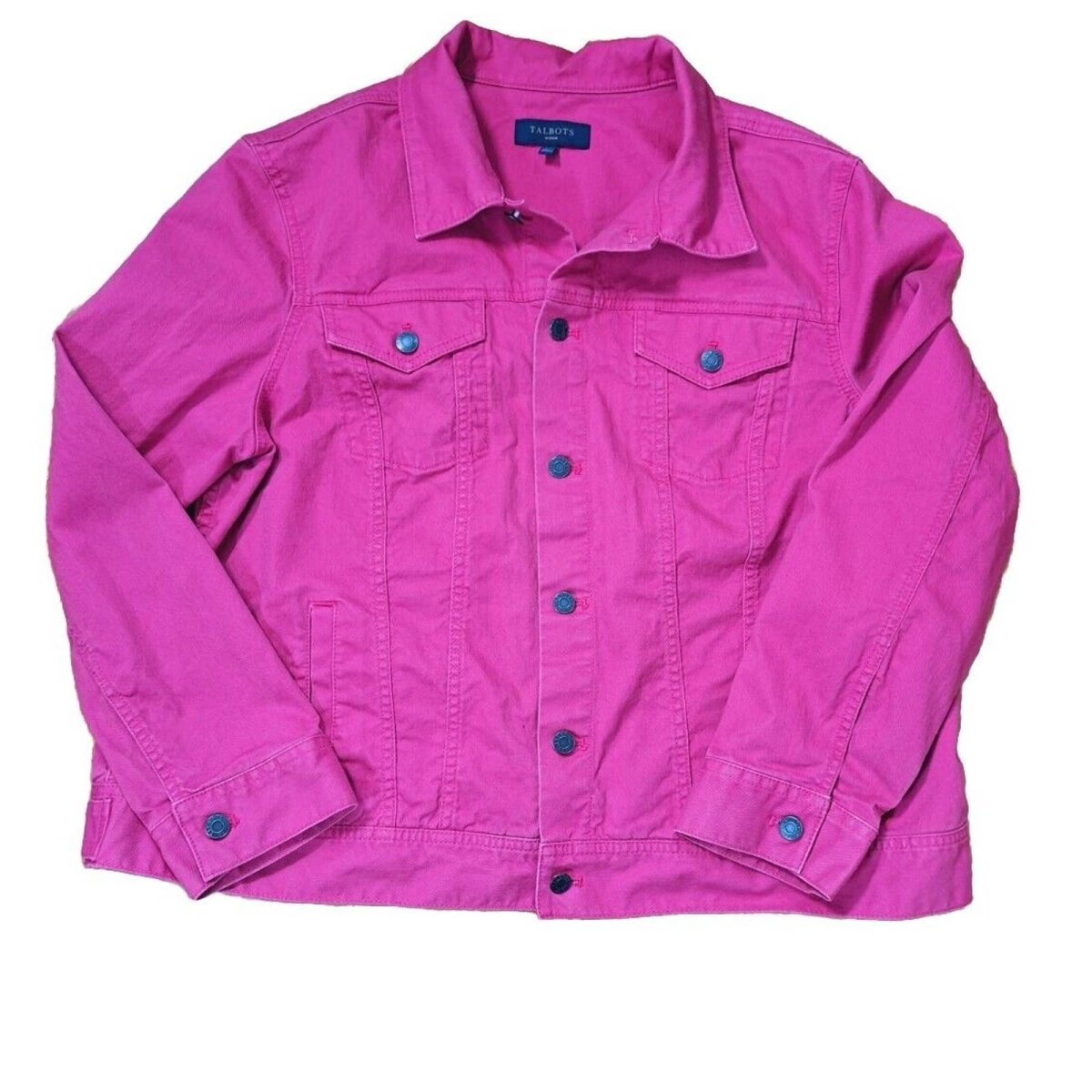 Modern 2010s Barbie Pink Stretch Denim Trucker Jacket Women's Size 2X - themallvintage The Mall Vintage