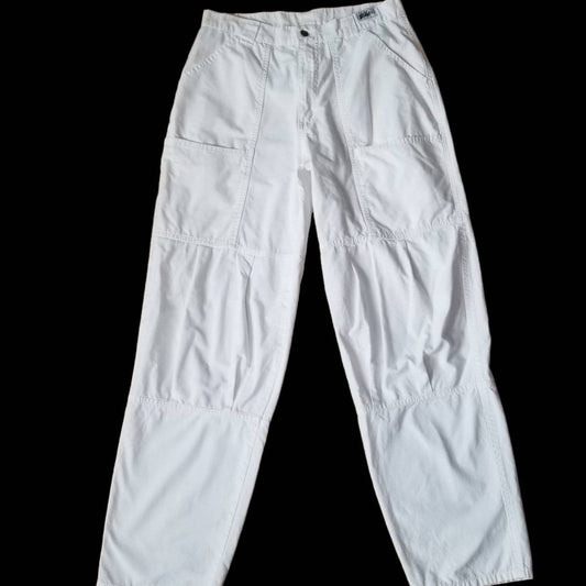 RARE 80s White Cargo Pants Men 31X30 - themallvintage The Mall Vintage
