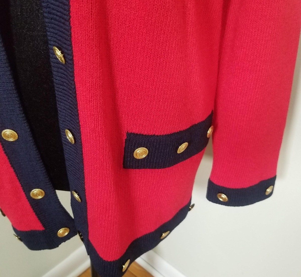 Rare Terani Couture Red Nautical Sweater Small - themallvintage The Mall Vintage