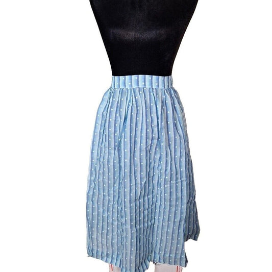 Vintage 40s/50s Blue Green Striped Full Midi Skirt Women Size Small Waist 26" - themallvintage The Mall Vintage 1940s 1950s Capsule
