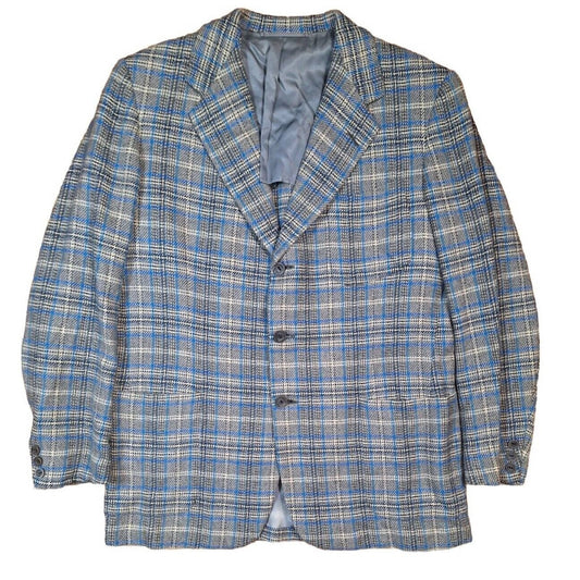 Vintage 60s Hickey Freeman Cashmere Plaid Sport Coat Men Size 41-42R - themallvintage The Mall Vintage