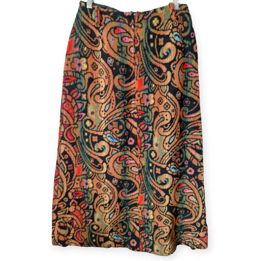 Vintage 60s/70s Psychedelic Paisley Tapestry maxi Skirt Medium Waist 30" - themallvintage The Mall Vintage 1960s 1970s Fall Capsule