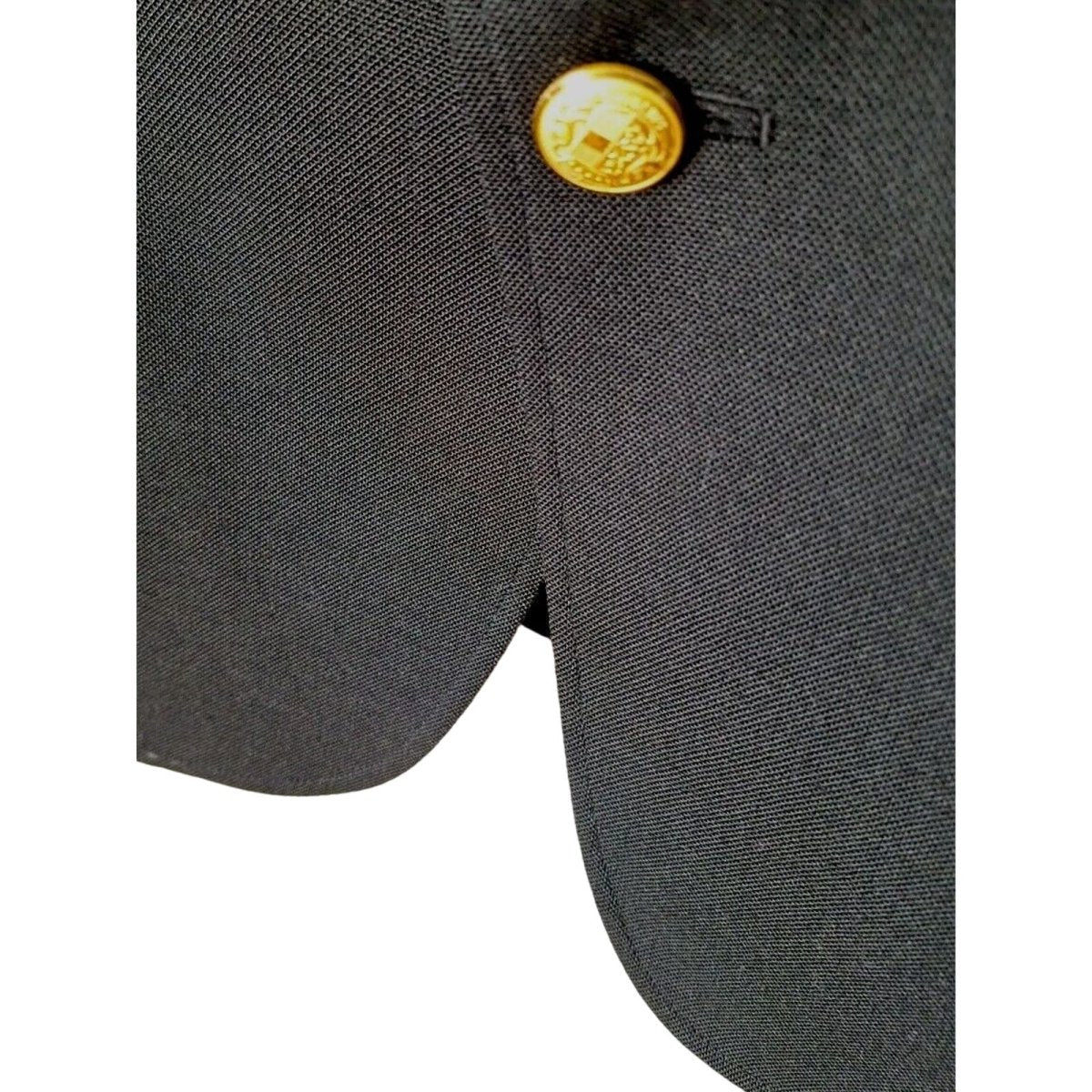 Vintage 70s Garrison Park Black Gold Button Blazer Men Size 40-41 Short - themallvintage The Mall Vintage