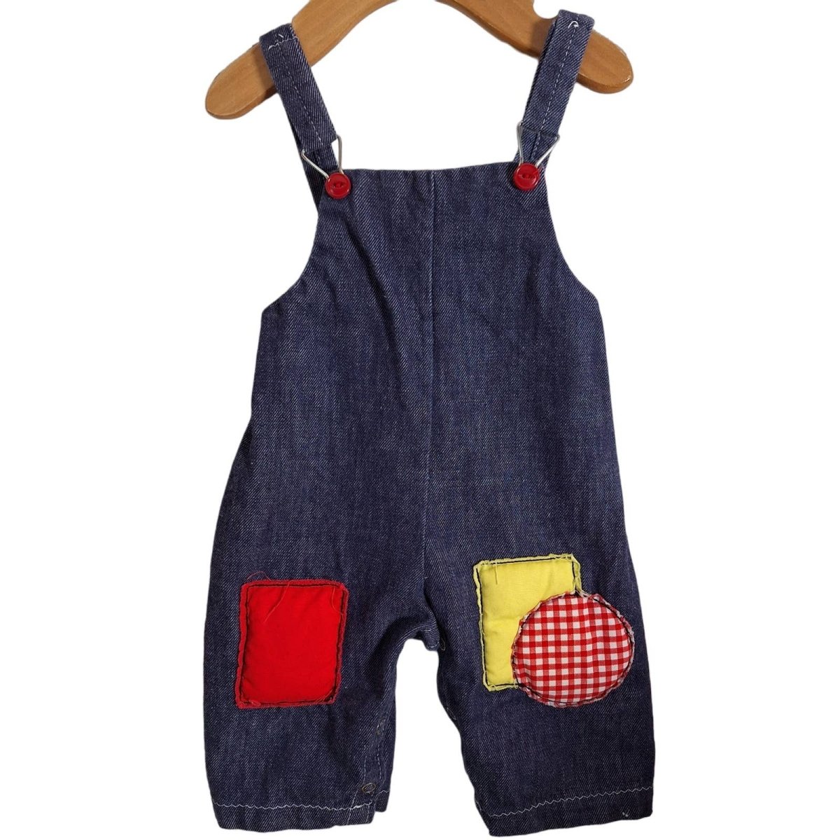Vintage 70s Infant/Toddler Denim Overalls Unisex Size UP TO 18 Months - themallvintage The Mall Vintage