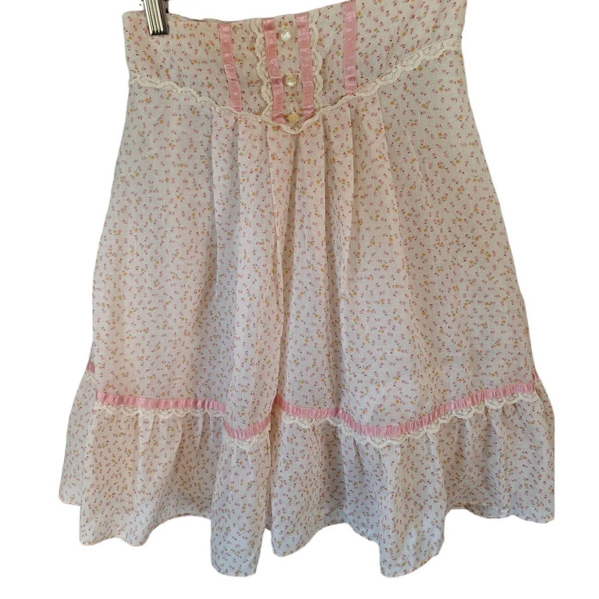 Vintage 70s Kids Prairie Skirt and Blouse Set Girls Size 8 - themallvintage The Mall Vintage