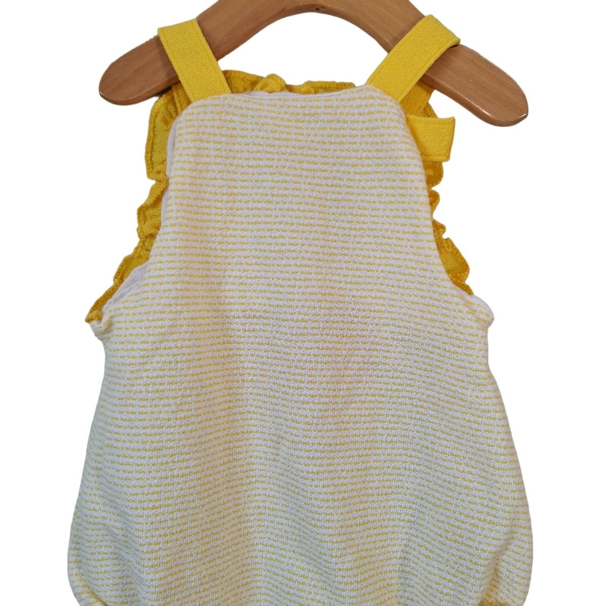 Vintage 70s Kids Yellow One Picece Tiger Romper Size 24 Montsh - themallvintage The Mall Vintage