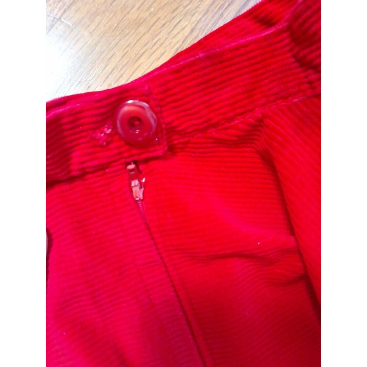 Vintage 70s Red Corduroy Full Circle Skirt AS IS Girls Size 6/6X - themallvintage The Mall Vintage