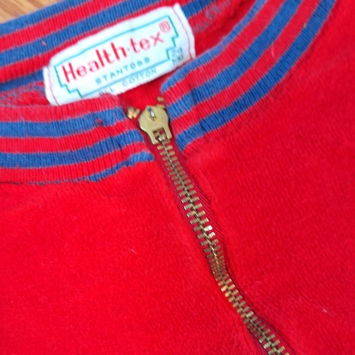 Vintage 70s/80s Kids Velour 1/4 Zip Sweatshirt Unisex Toddler 24mo - themallvintage The Mall Vintage