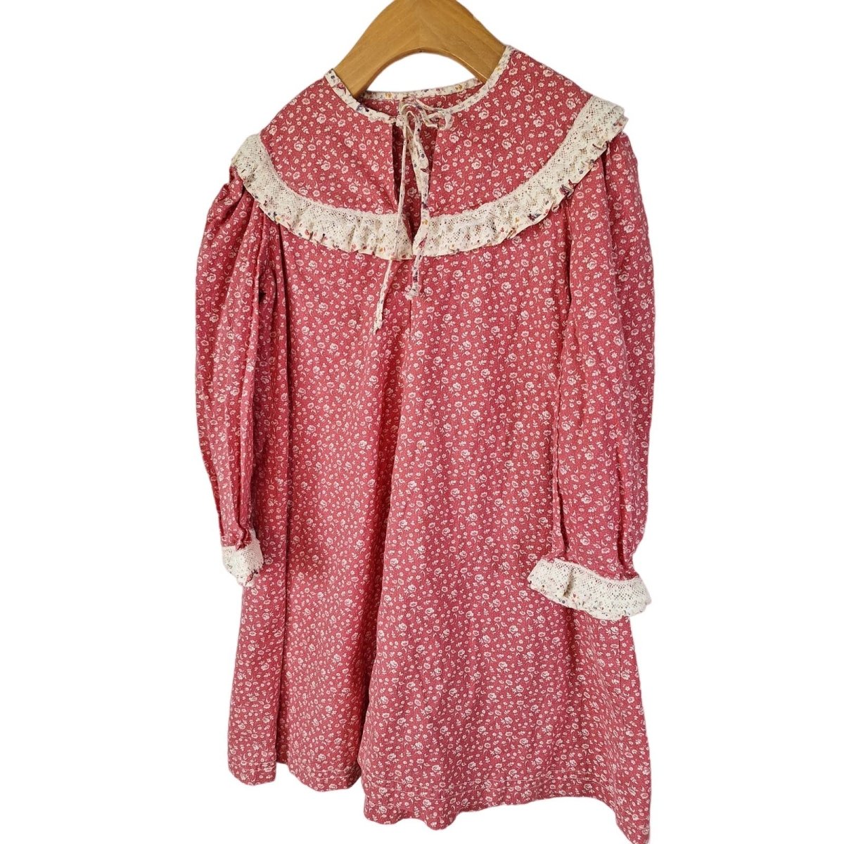 Vintage 70s/80s Mauve Pink Prairie Dress Girls Size 4-ish Chest 28" Length 26" - themallvintage The Mall Vintage