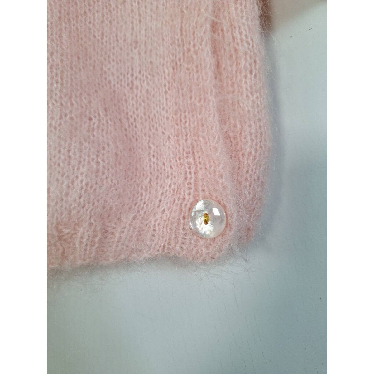 Vintage 80s does 50s Baby Pink Mohair Blend Sweater Women's Size M/L - themallvintage The Mall Vintage