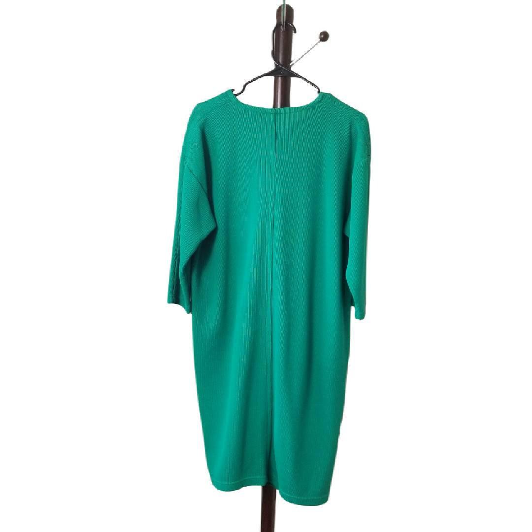 Vintage 80s Green Nautical Knit Dress Women Size Medium - themallvintage The Mall Vintage