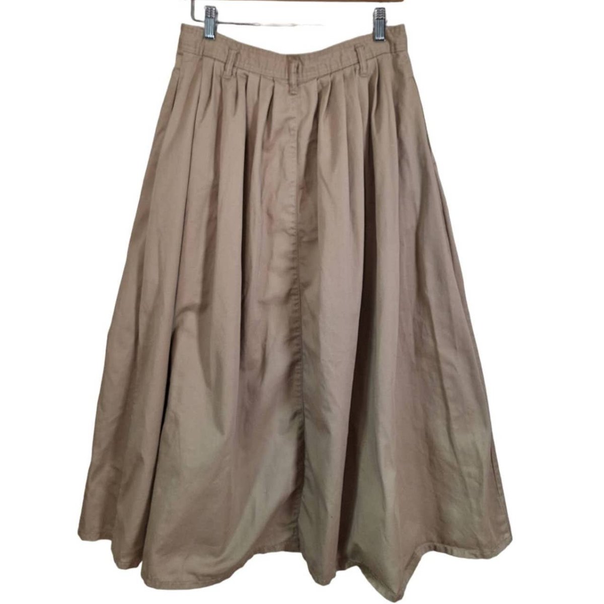 Vintage 80s Levi's Dockers Full Khaki Midi Skirt Women's Size M Waist 30" - themallvintage The Mall Vintage