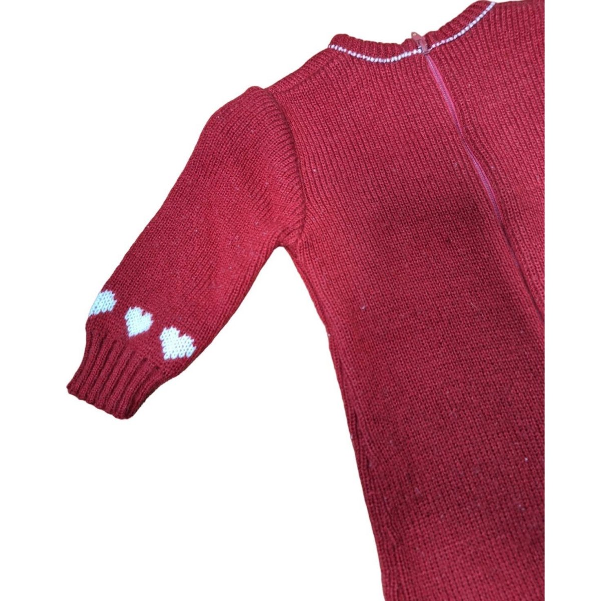 Vintage 80s Red Heart Sweater Onsie With Vest Size 6 Months - themallvintage The Mall Vintage