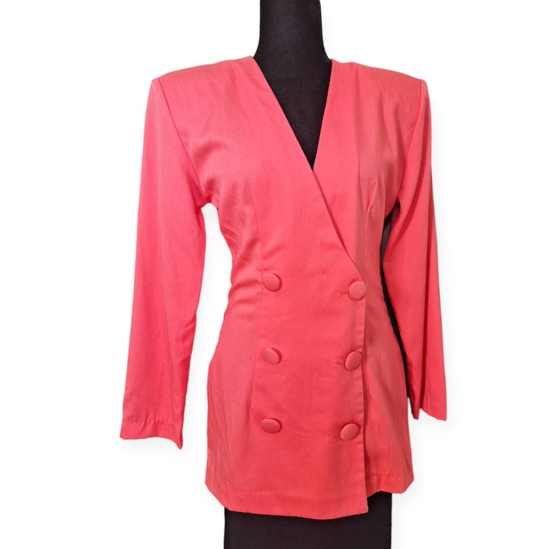 Vintage 80s Salmon Power Blazer AS IS Size Small - themallvintage The Mall Vintage