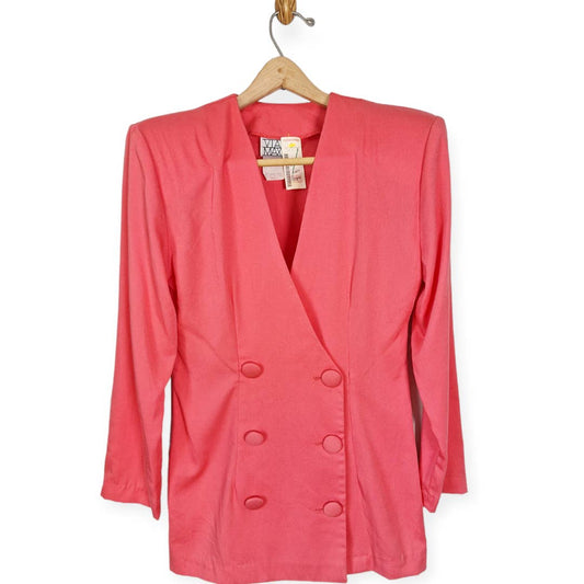 Vintage 80s Salmon Power Blazer AS IS Size Small - themallvintage The Mall Vintage