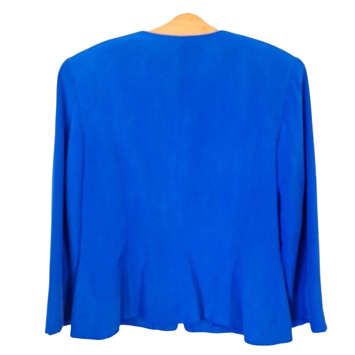 Vintage 80s/90s Blue 100% Silk Embroidered Jacket Women Size Medium 6/8 - themallvintage The Mall Vintage