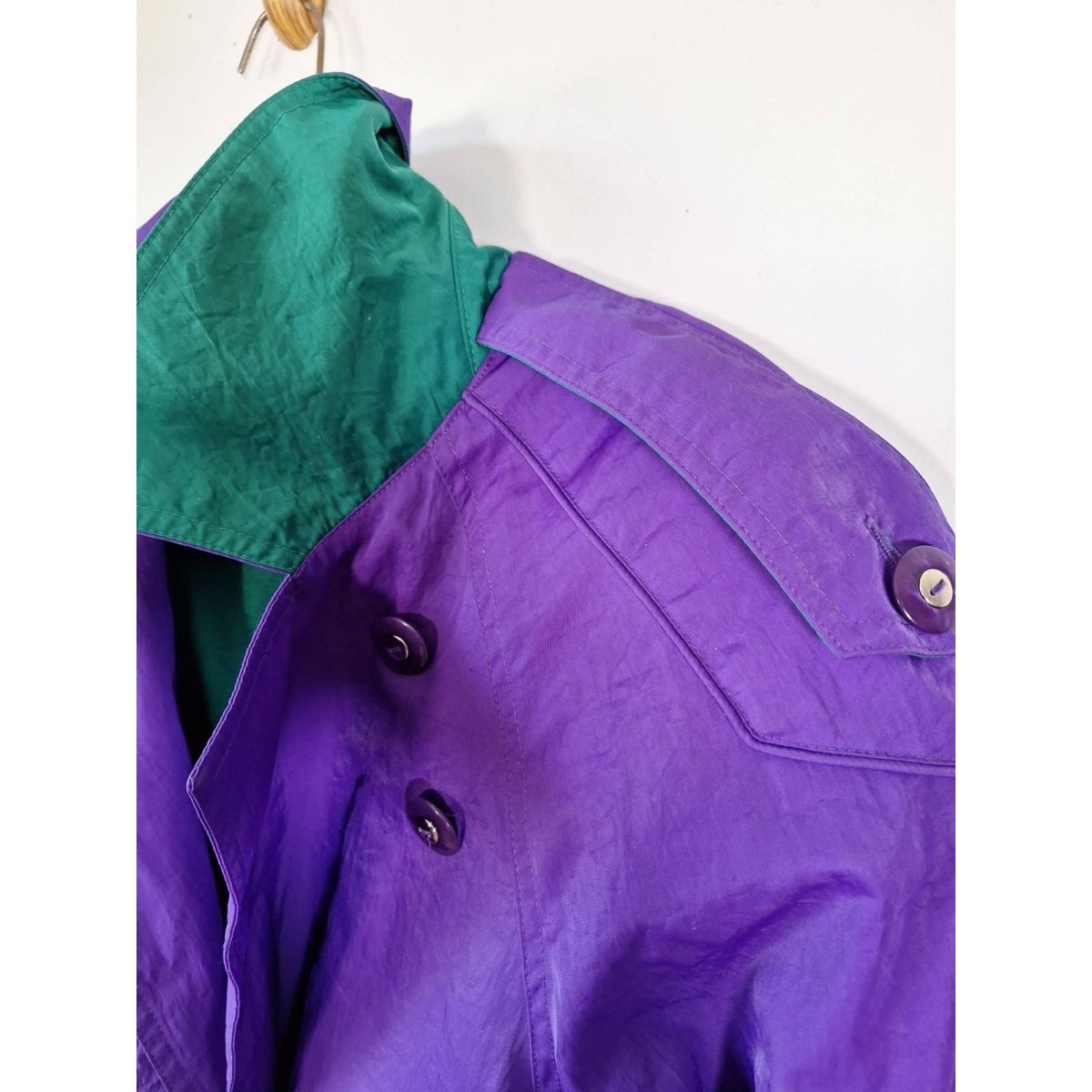 Vintage 80s/90s Purple Nylon Overcoat Women's Size 4 Petite Small - themallvintage The Mall Vintage