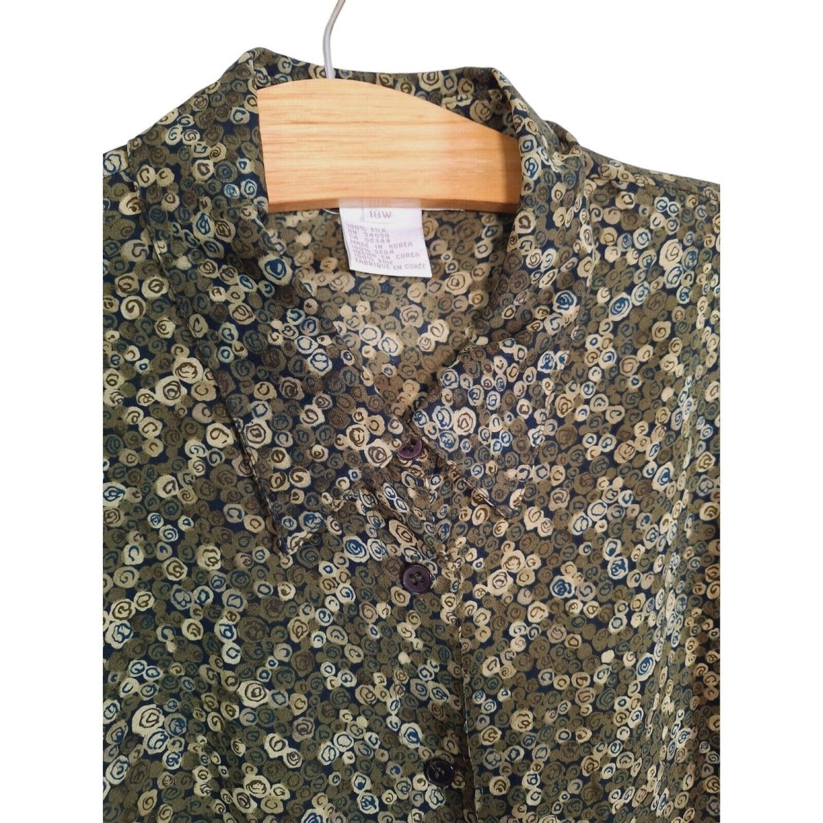 Vintage 90s 100% Silk Flounce Sleeve Blouse Women's Size 18W Chest up to 50" - themallvintage The Mall Vintage