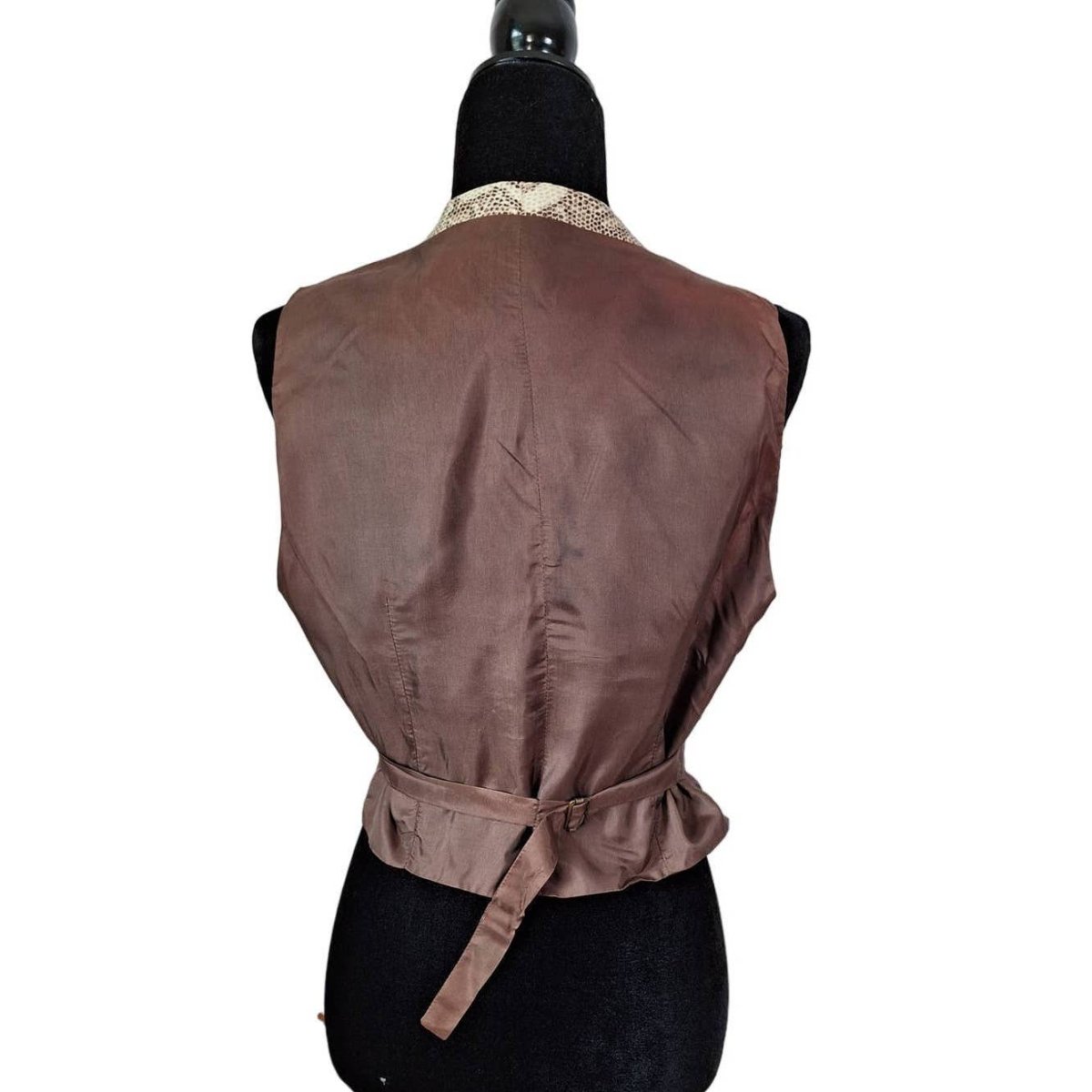 Vintage 90s DKNY Leather Python Print Vest Women's Size Medium - themallvintage The Mall Vintage