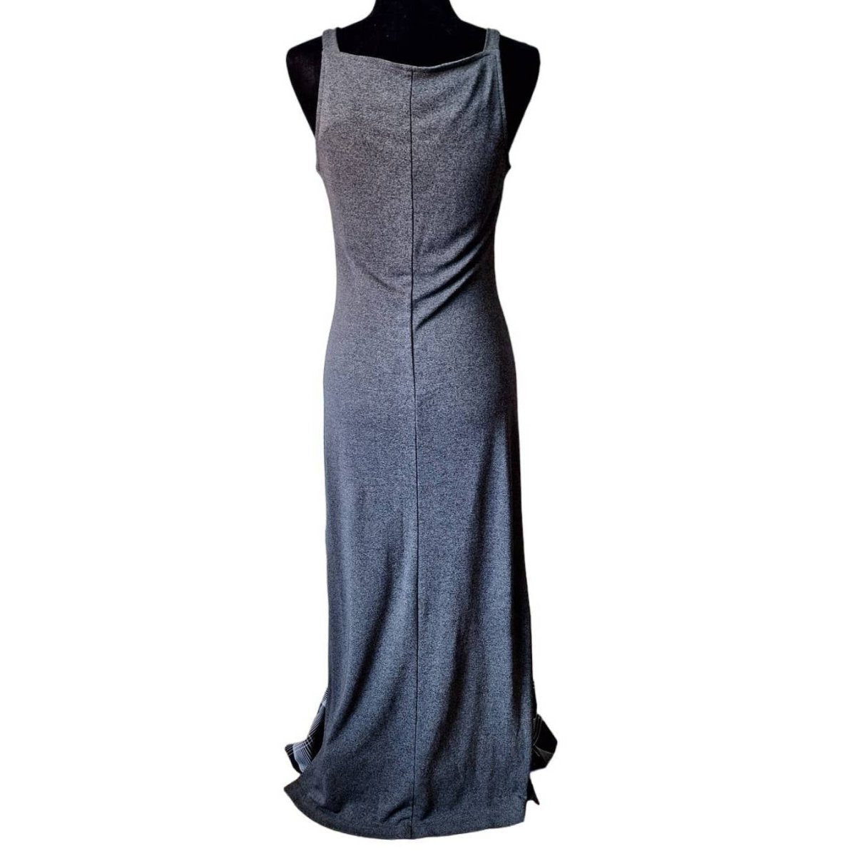 Vintage 90s Gray Square Neck Maxi Slip Dress Size 8 Medium - themallvintage The Mall Vintage 1990s Dresses Formal