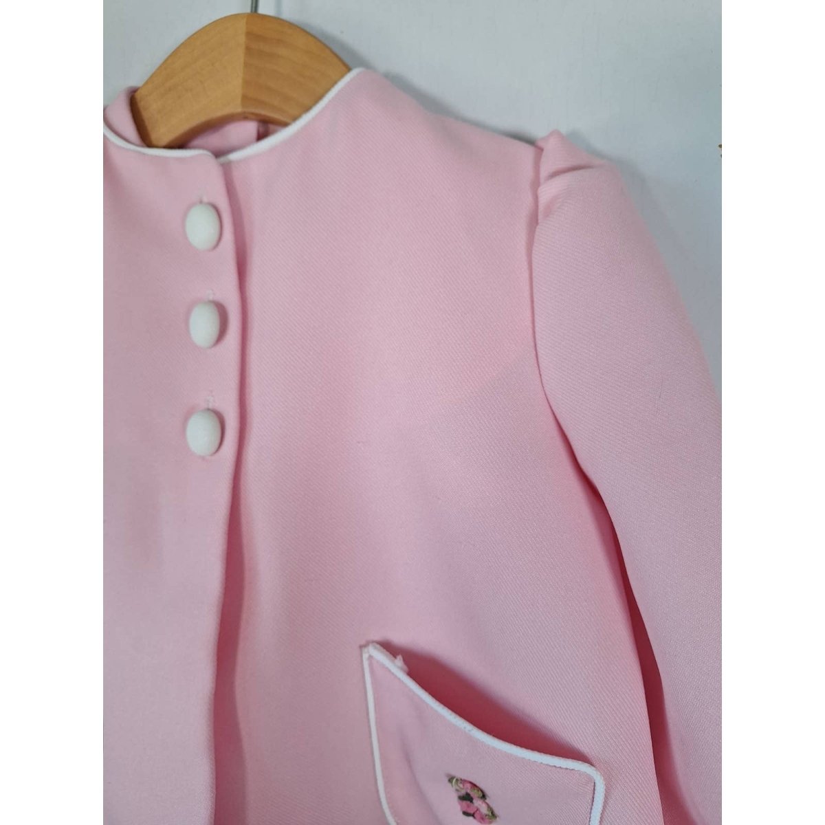 Vintage Girls 70s Pink Dress & Jacket Set Chest 24" Length 17" Toddler 2-3T - themallvintage The Mall Vintage